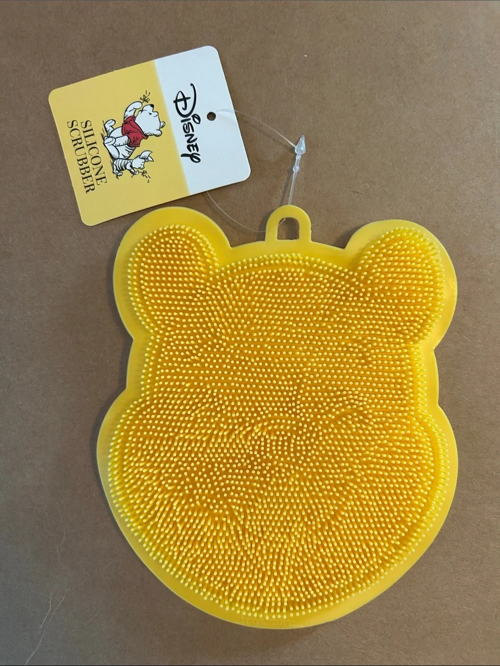 Silicone Winnie the Pooh Bear Scrubber with Hanging Loop